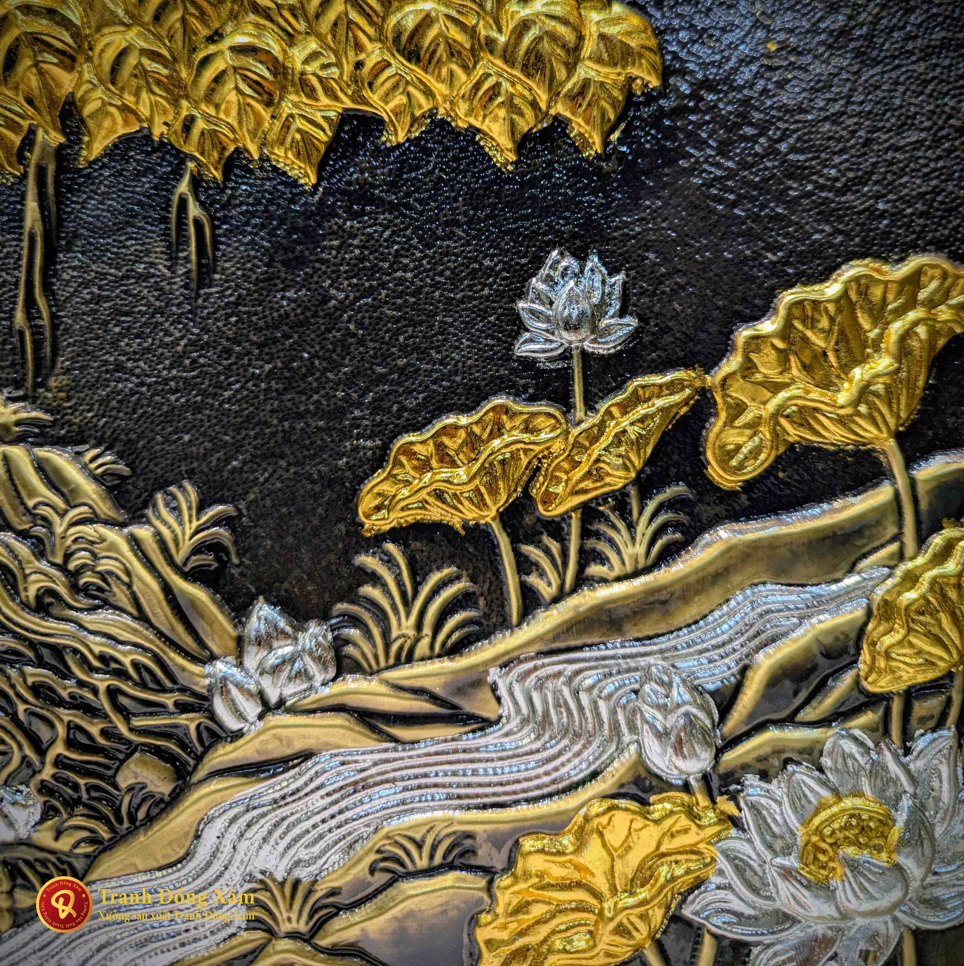tranh phật cây bồ đề hoa sen