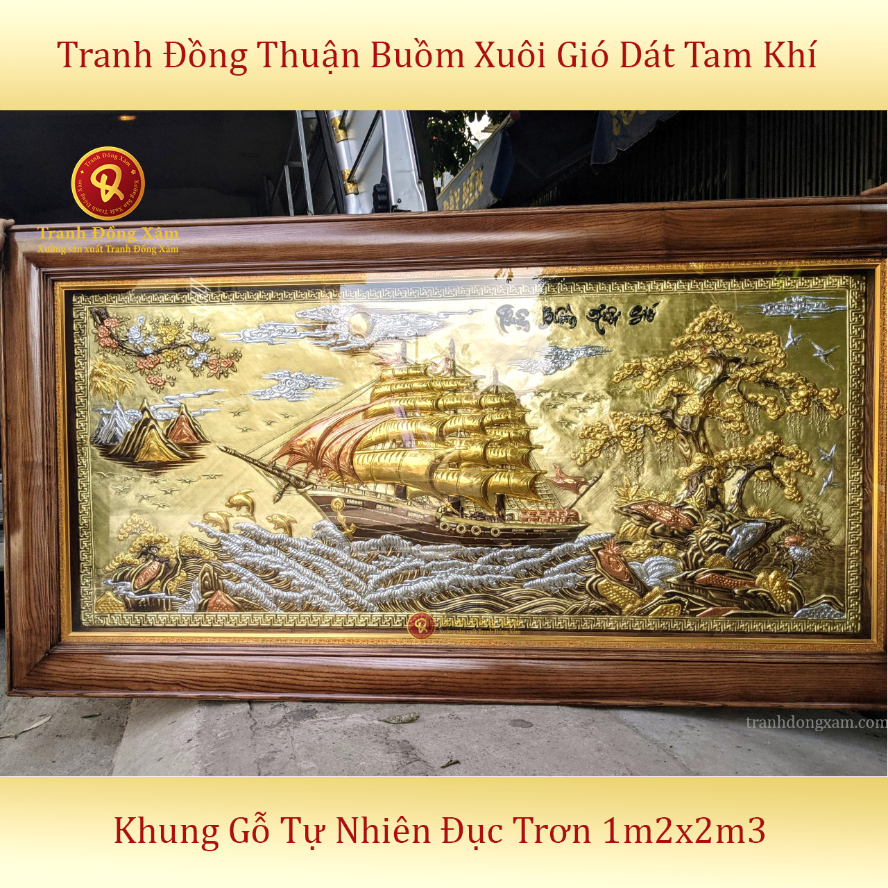 tranh thuận buồm xuôi gió dát vàng bạc